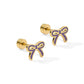 Screwback Stud Earrings - Sadie Bow Purple - Shop LINNY CO
