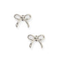Screwback Stud Earrings - Sadie Bow Silver - Shop LINNY CO