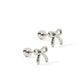 Screwback Stud Earrings - Sadie Bow Silver - Shop LINNY CO