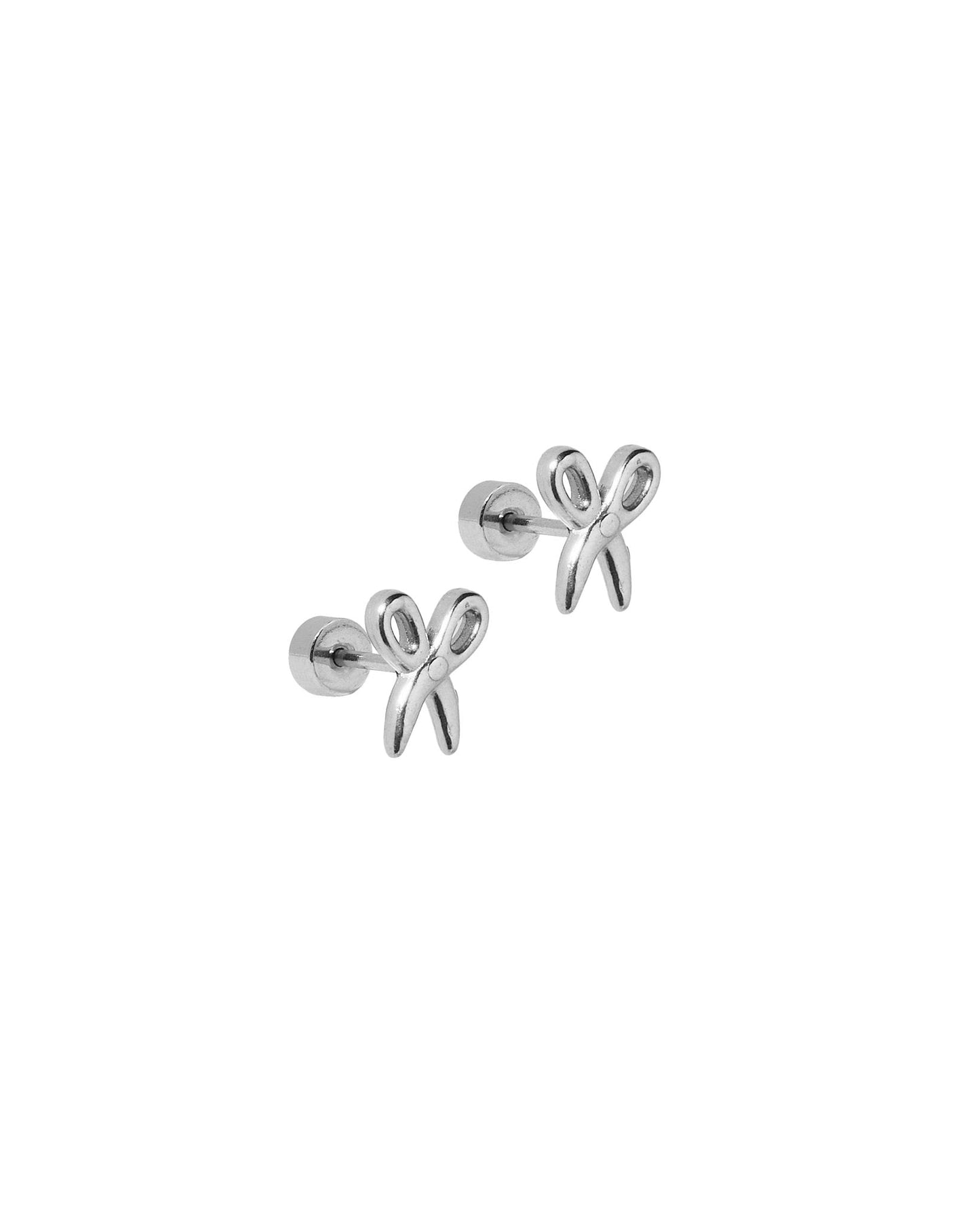 Screwback Stud Earrings - Scissors Silver - Shop LINNY CO