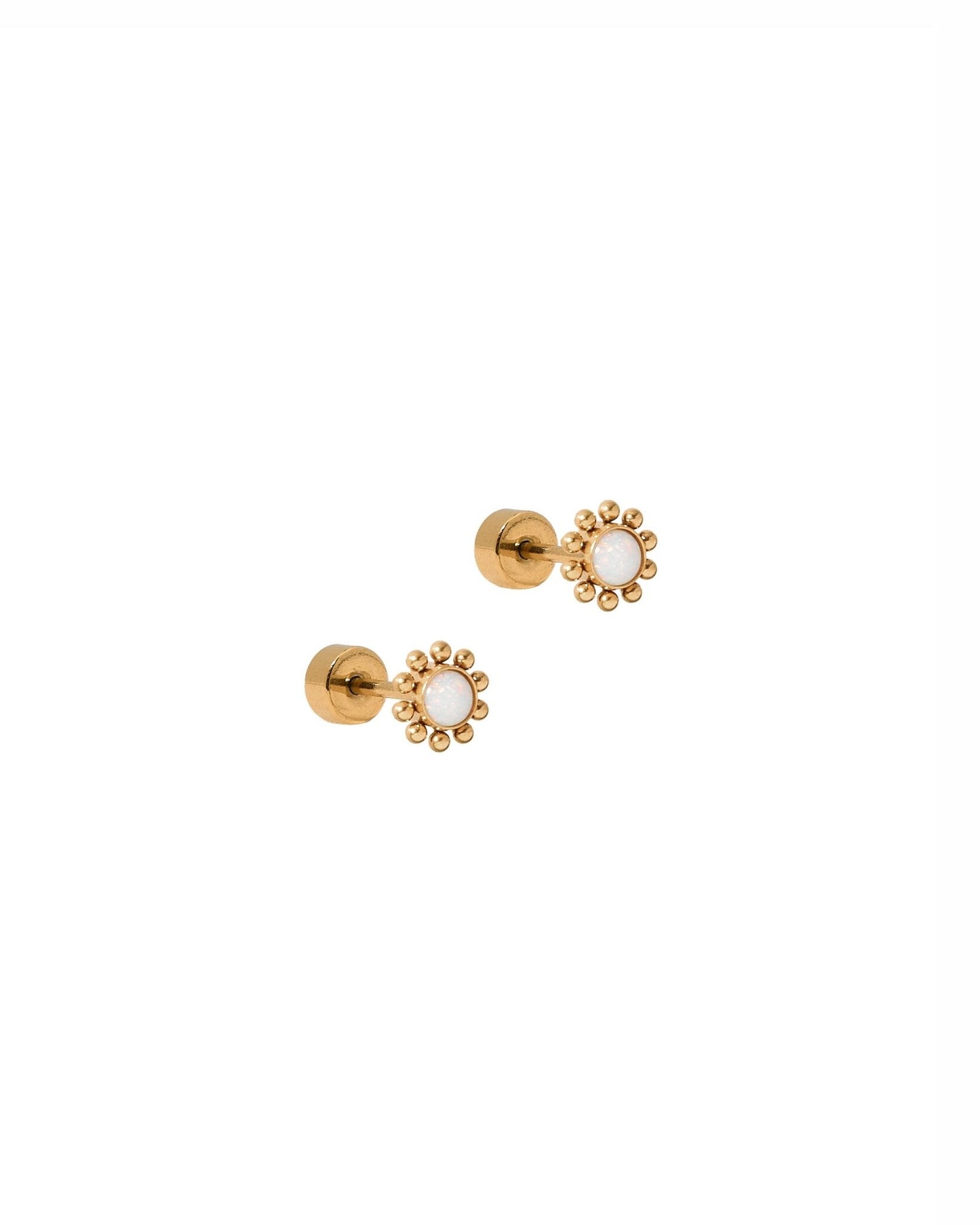 Screwback Stud Earrings - Serena Opal - Shop LINNY CO