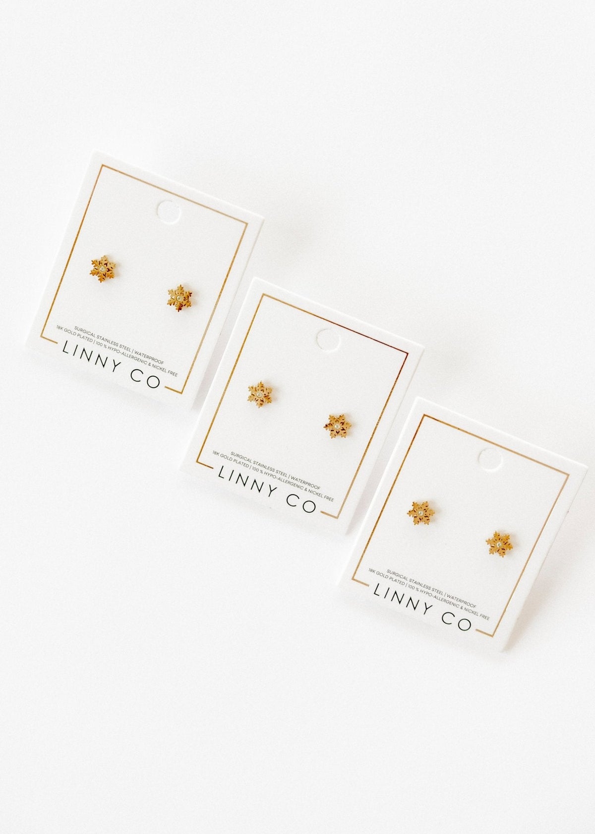 Screwback Stud Earrings - Snowflake Gold - Shop LINNY CO