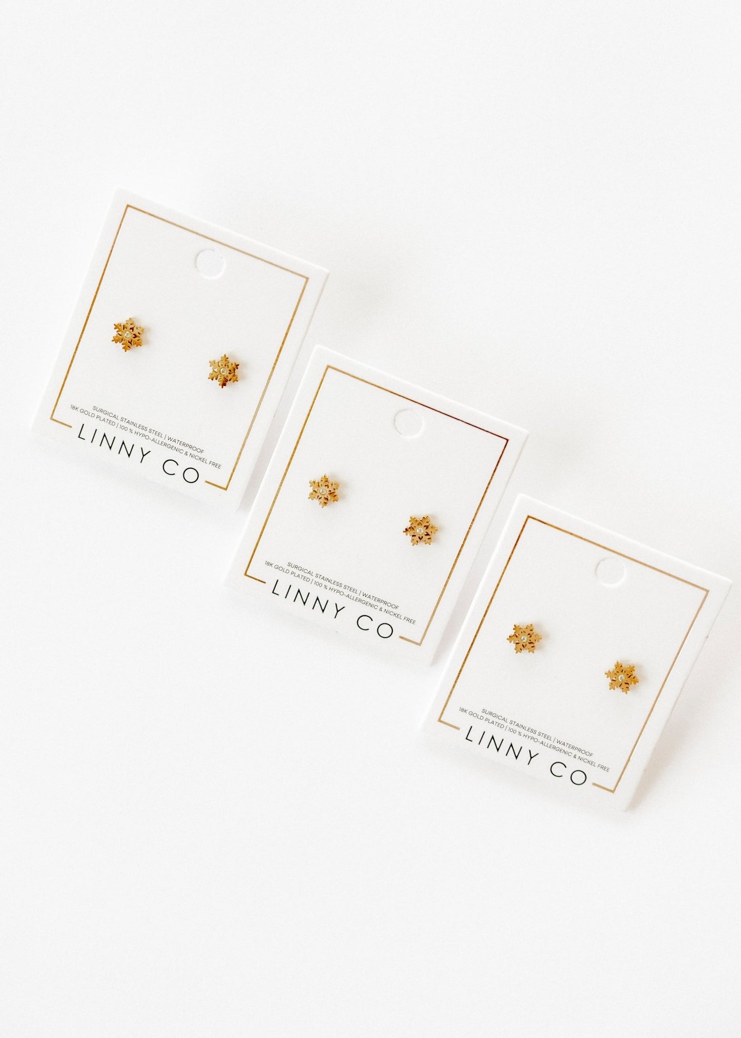 Screwback Stud Earrings - Snowflake Gold - Shop LINNY CO