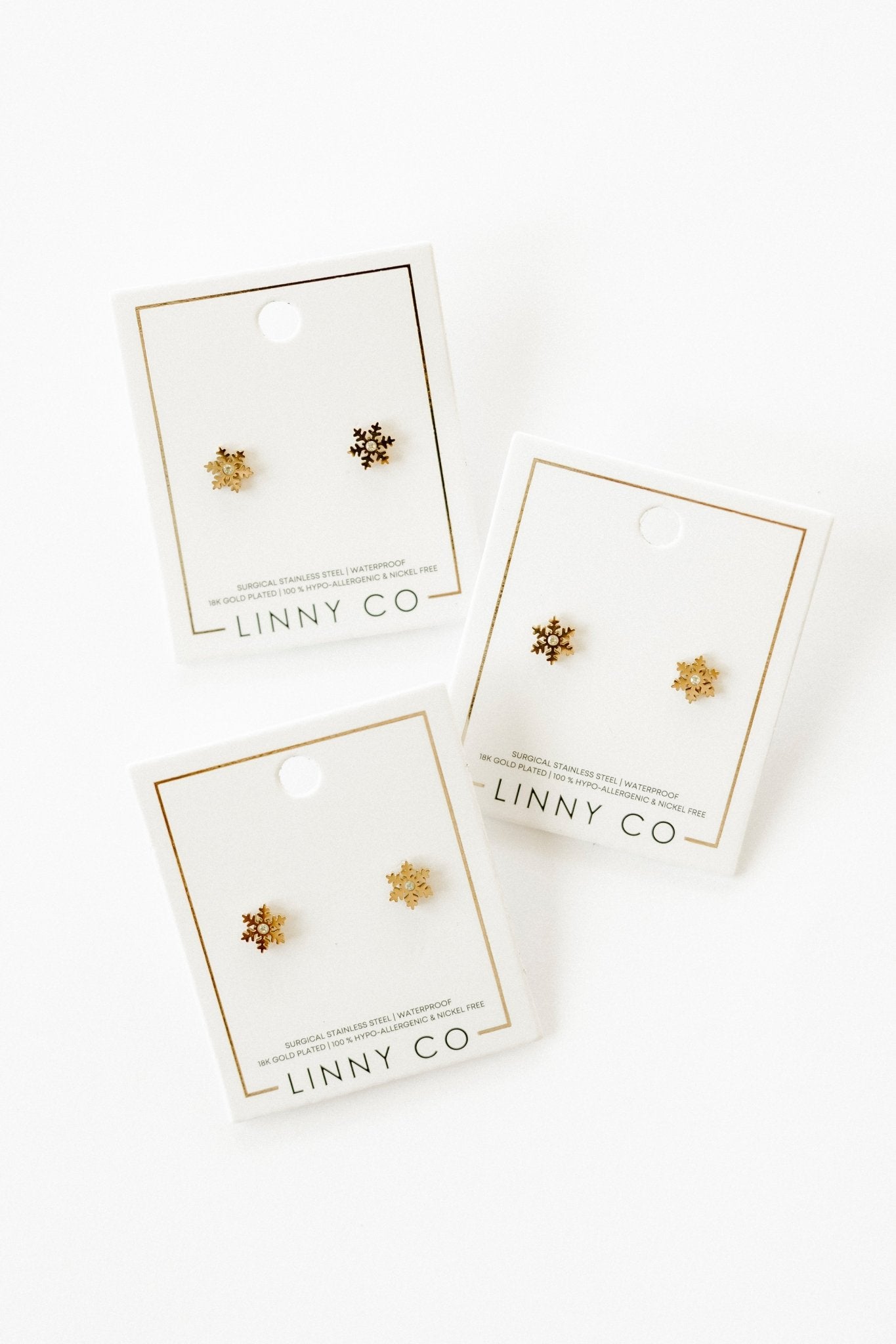 Screwback Stud Earrings - Snowflake Gold - Shop LINNY CO