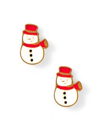 Screwback Stud Earrings - Snowman - Shop LINNY CO