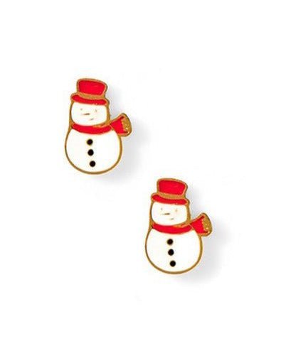 Screwback Stud Earrings - Snowman - Shop LINNY CO
