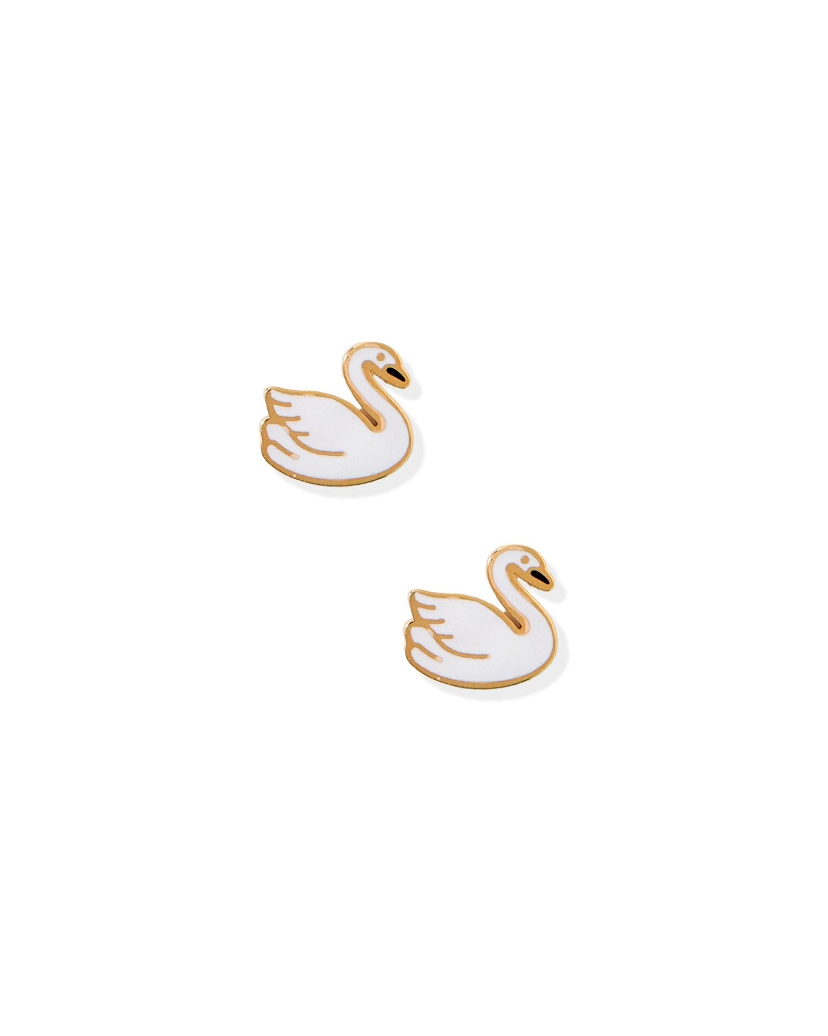 Screwback Stud Earrings - Swan - Shop LINNY CO