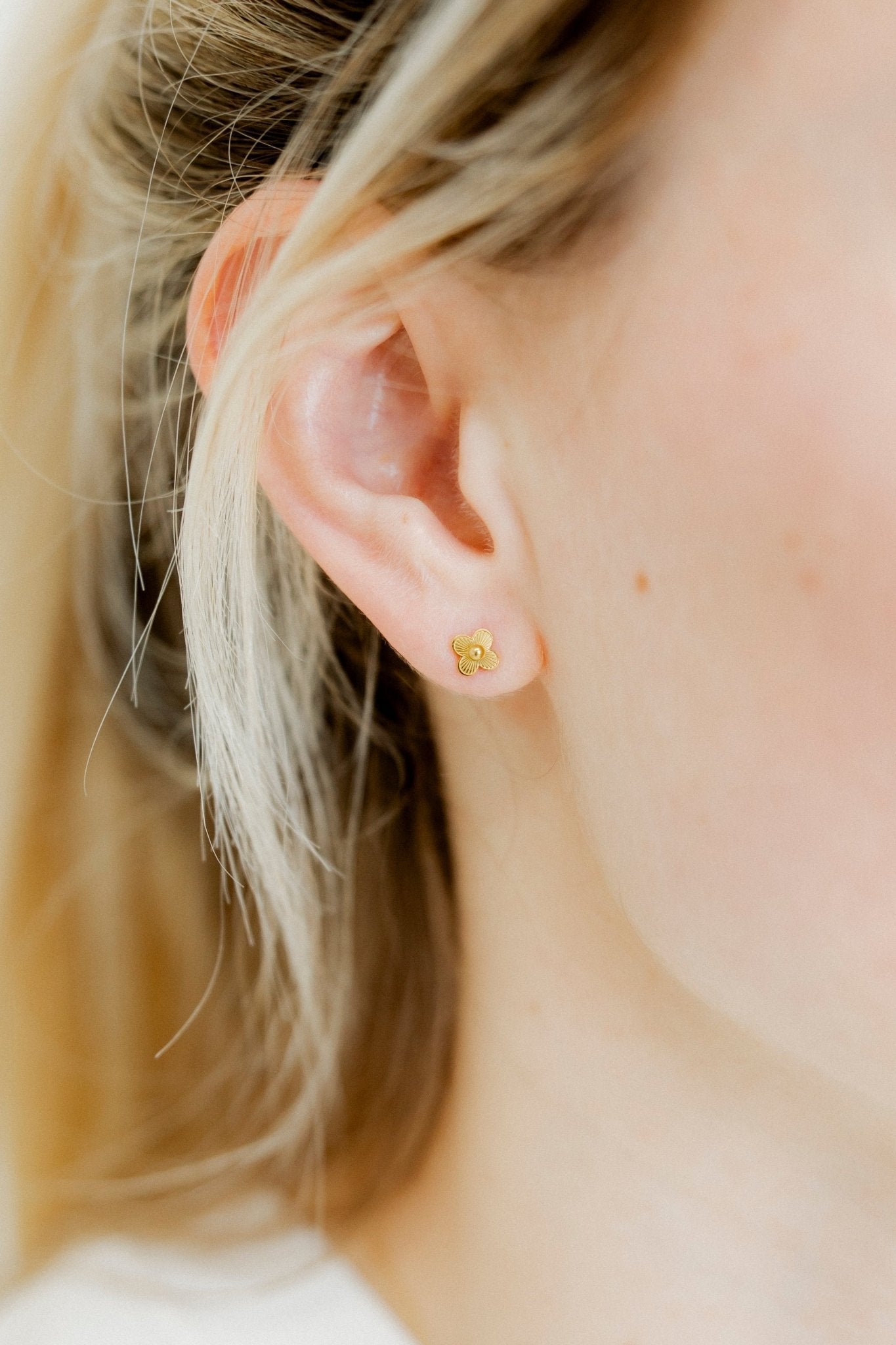 Screwback Stud Earrings - Sweet Clover Gold - Shop LINNY CO