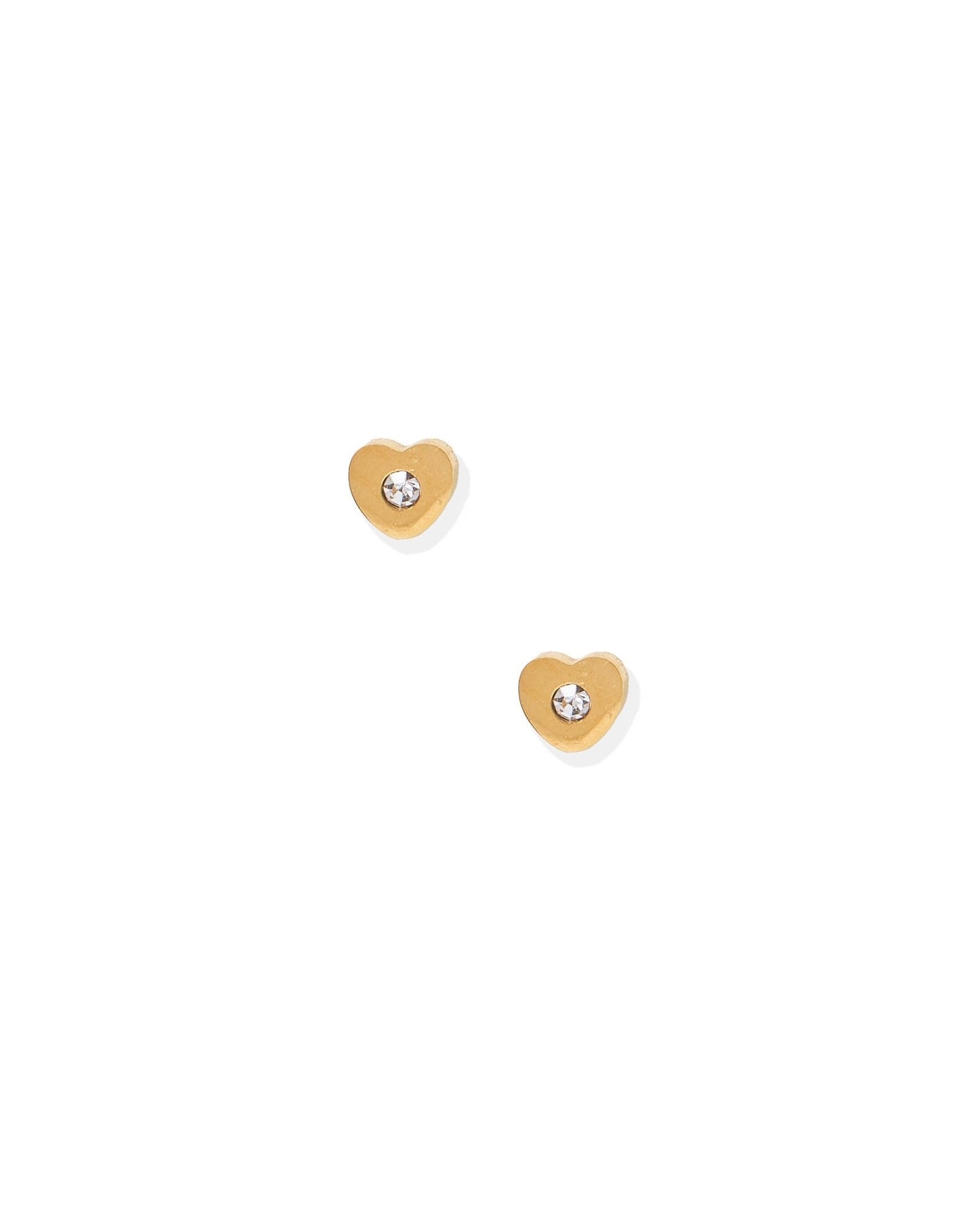 Screwback Stud Earrings - Tessa Heart CZ Gold - Shop LINNY CO
