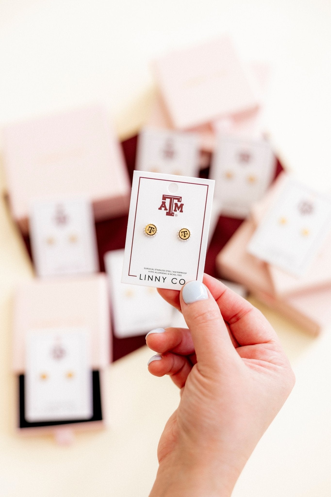Screwback Stud Earrings - Texas A&M Alice Logo - Shop LINNY CO