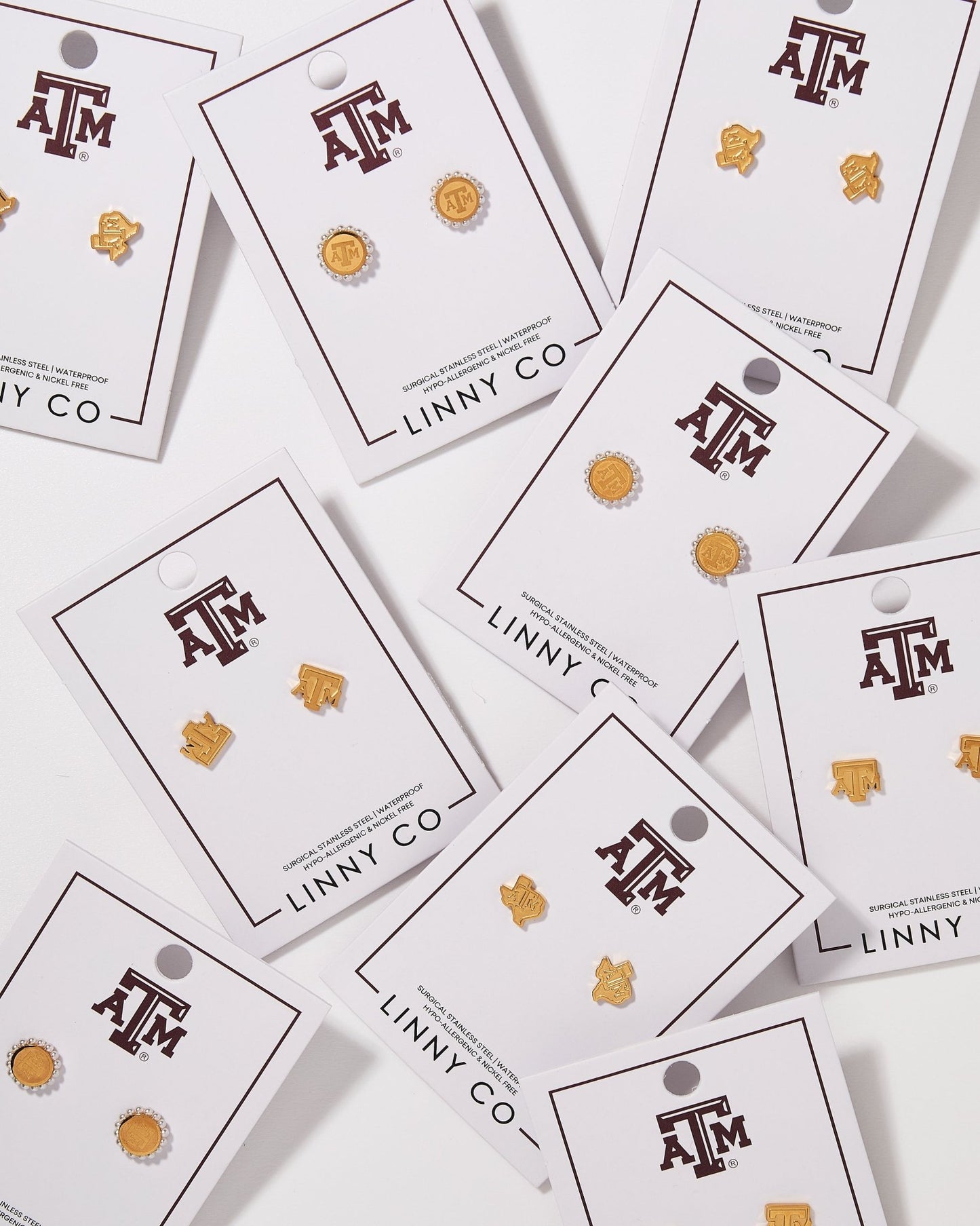 Screwback Stud Earrings - Texas A&M Alice Logo - Shop LINNY CO