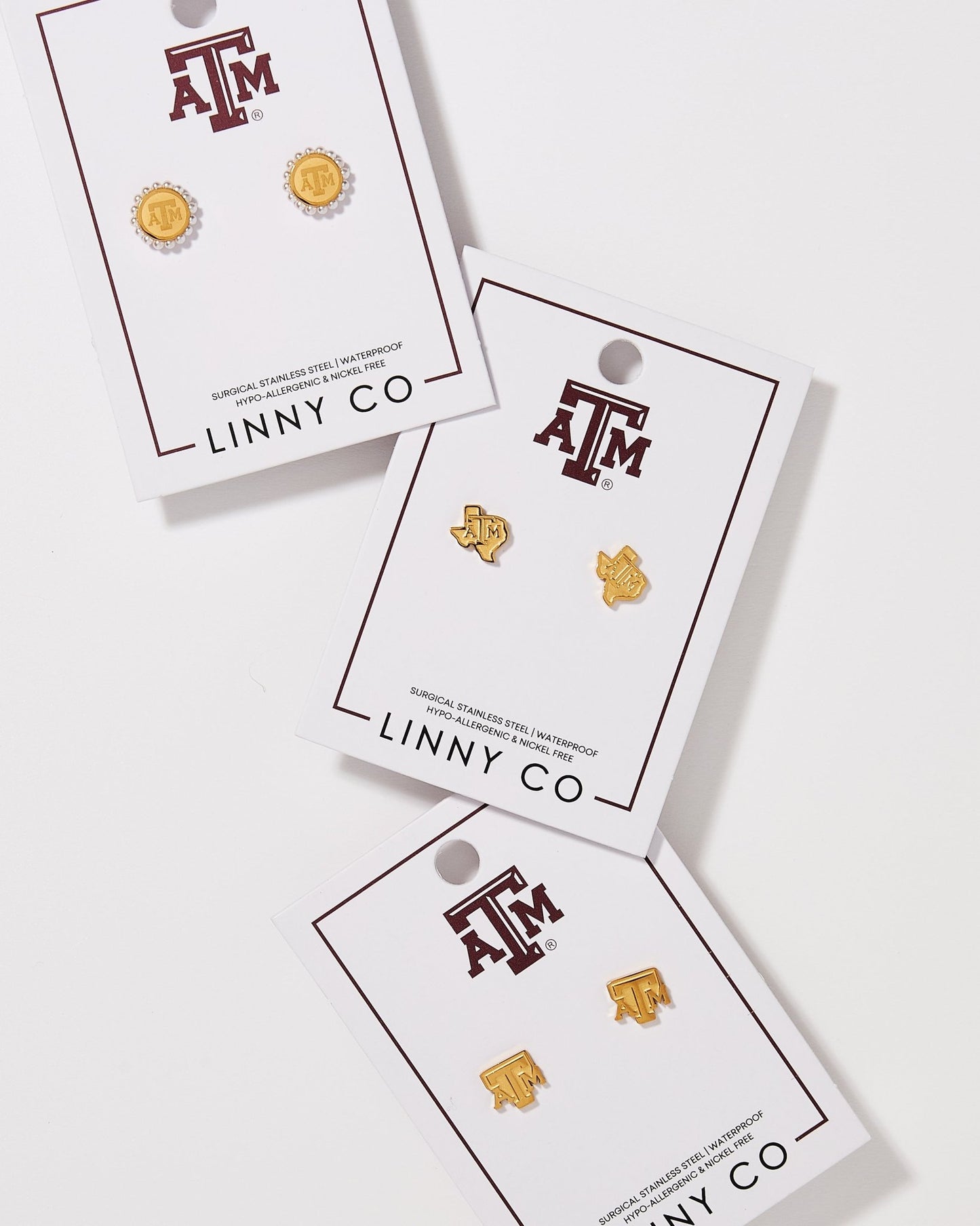 Screwback Stud Earrings - Texas A&M Alice Logo - Shop LINNY CO