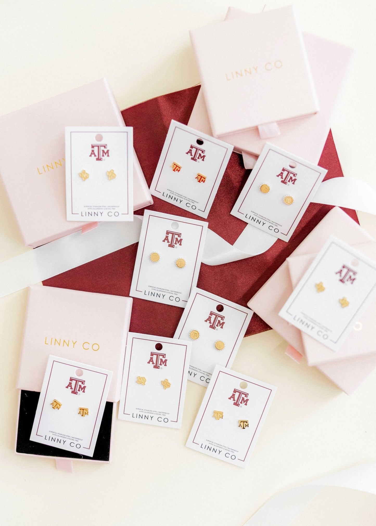 Screwback Stud Earrings - Texas A&M Alice Logo - Shop LINNY CO
