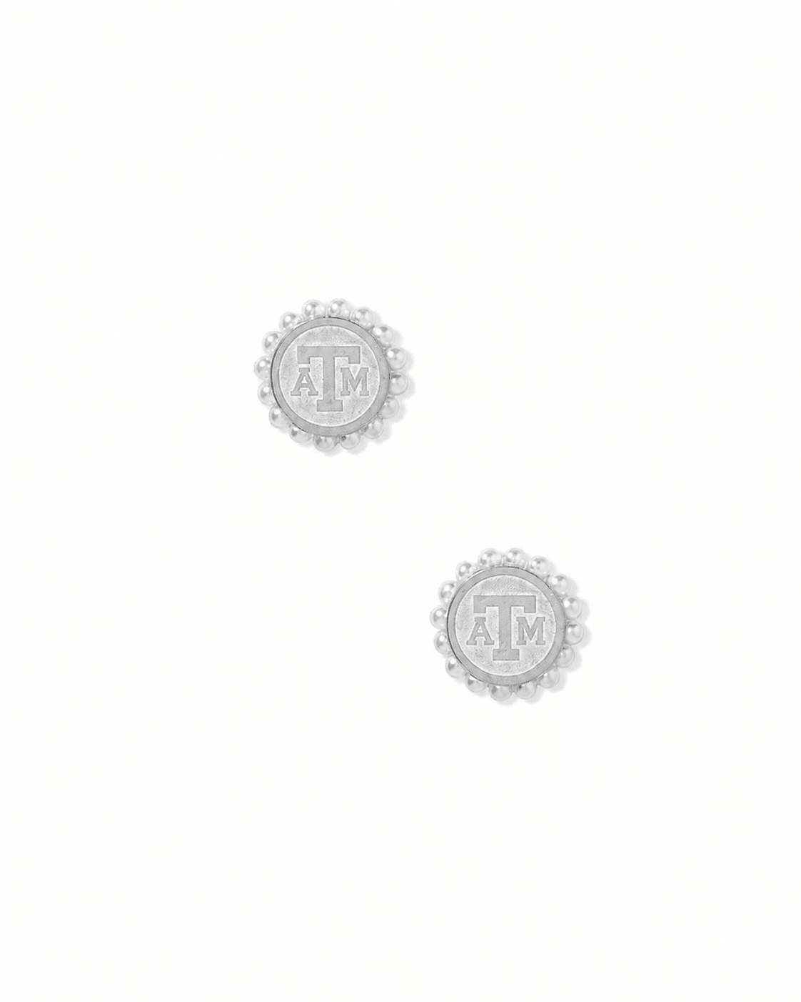Screwback Stud Earrings - Texas A&M Alice Logo Silver - Shop LINNY CO