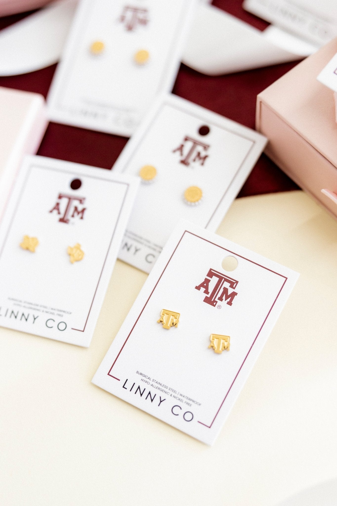 Screwback Stud Earrings - Texas A&M Logo - Shop LINNY CO
