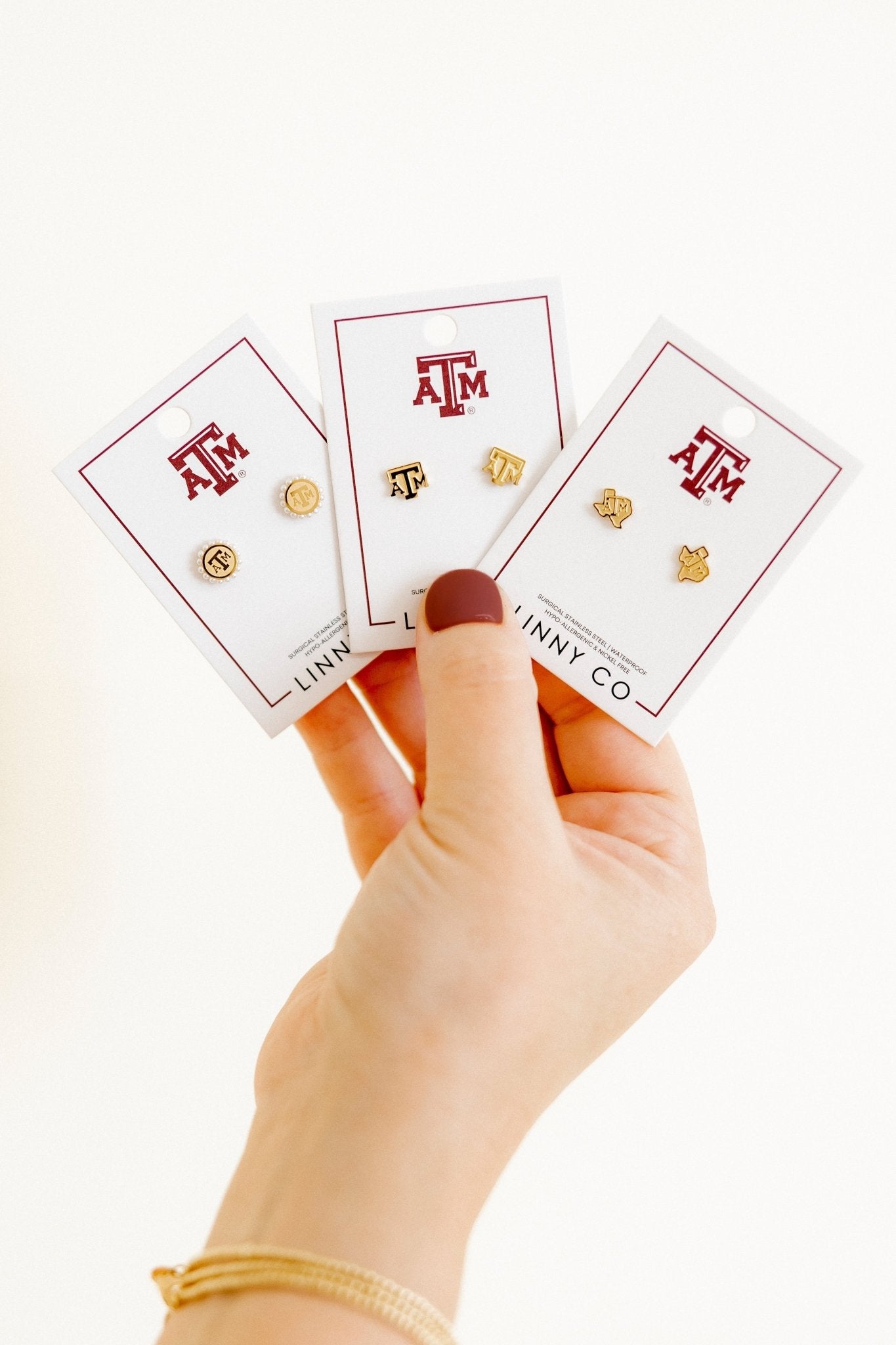 Screwback Stud Earrings - Texas A&M Logo - Shop LINNY CO