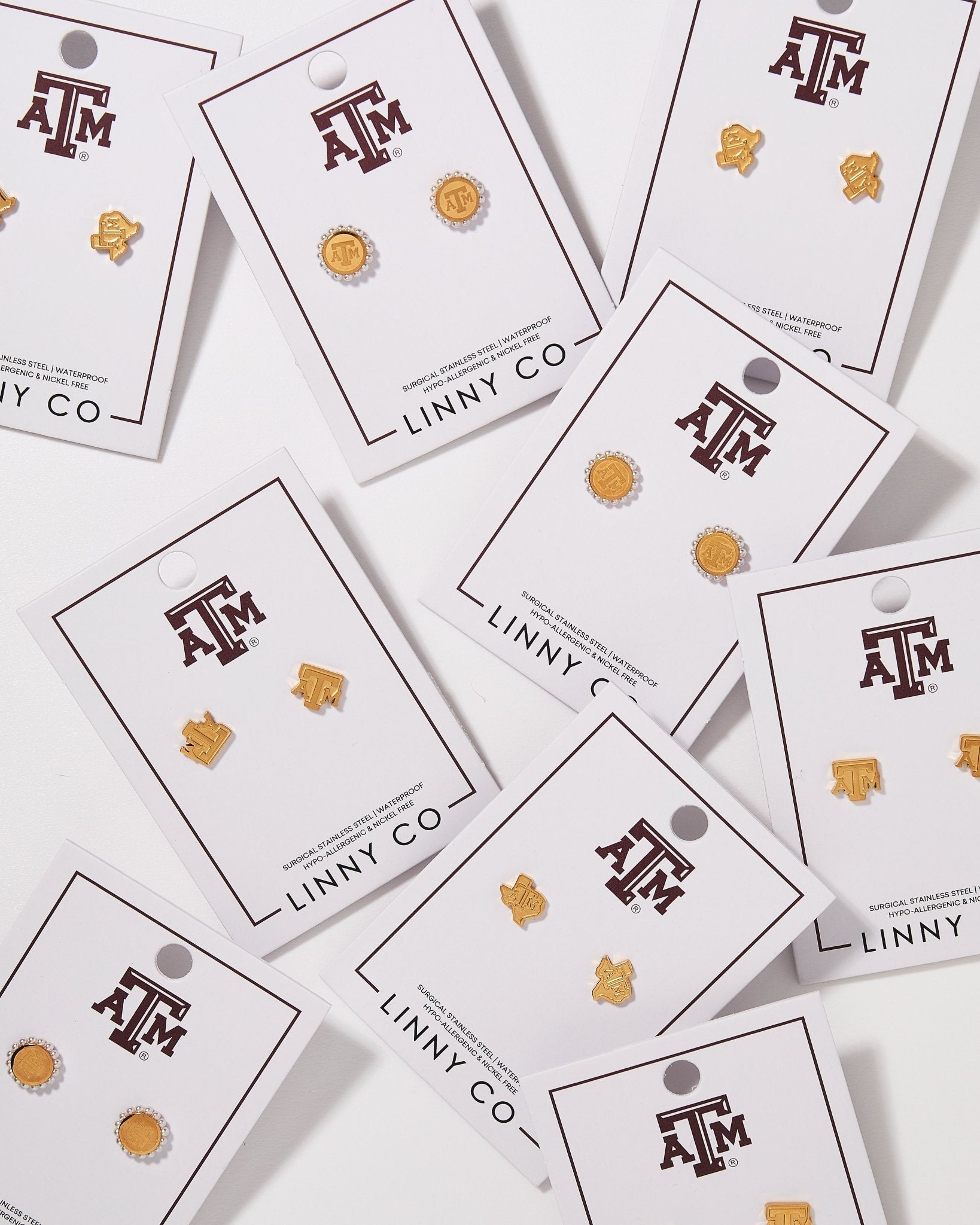 Screwback Stud Earrings - Texas A&M Logo - Shop LINNY CO