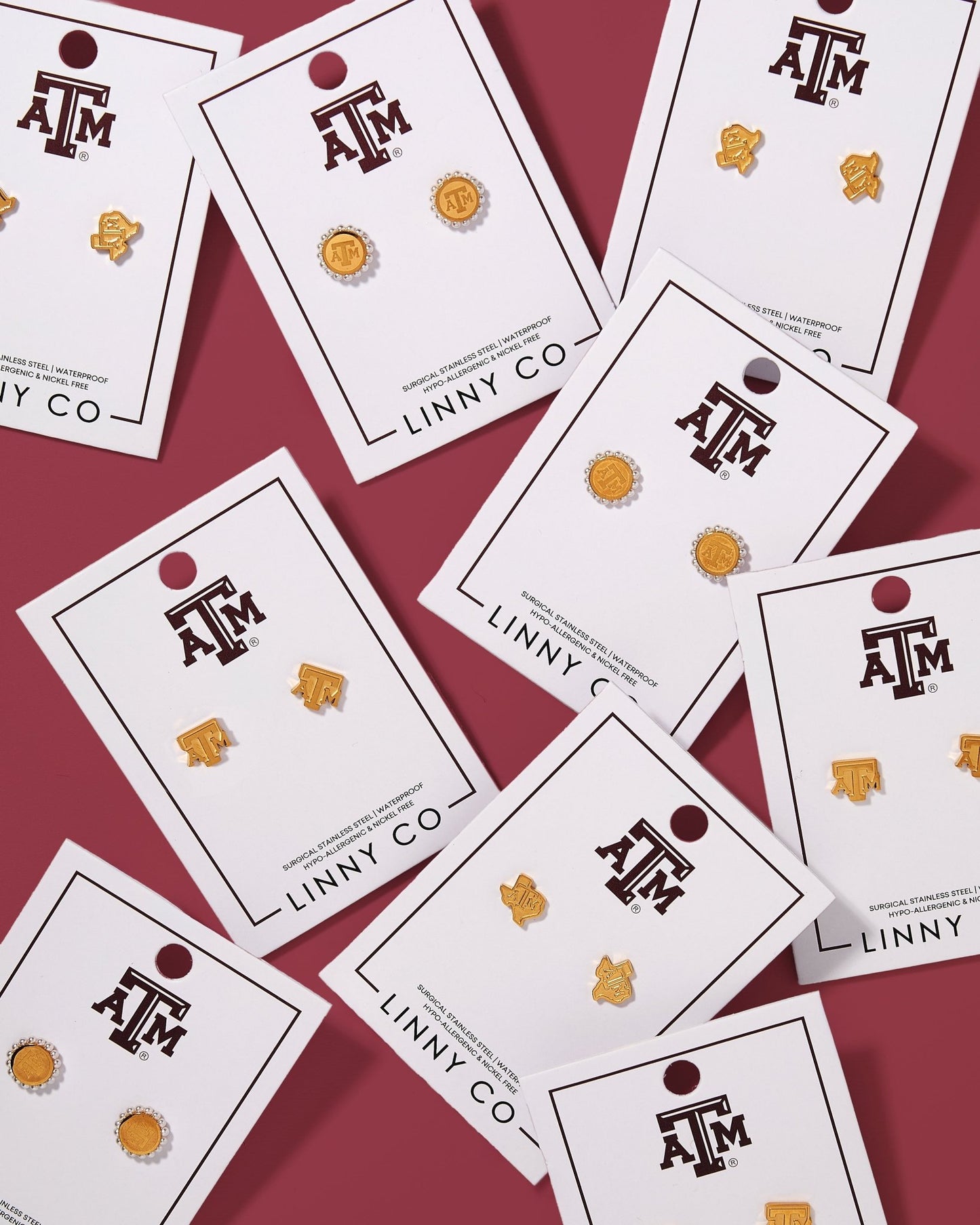Screwback Stud Earrings - Texas A&M Logo - Shop LINNY CO