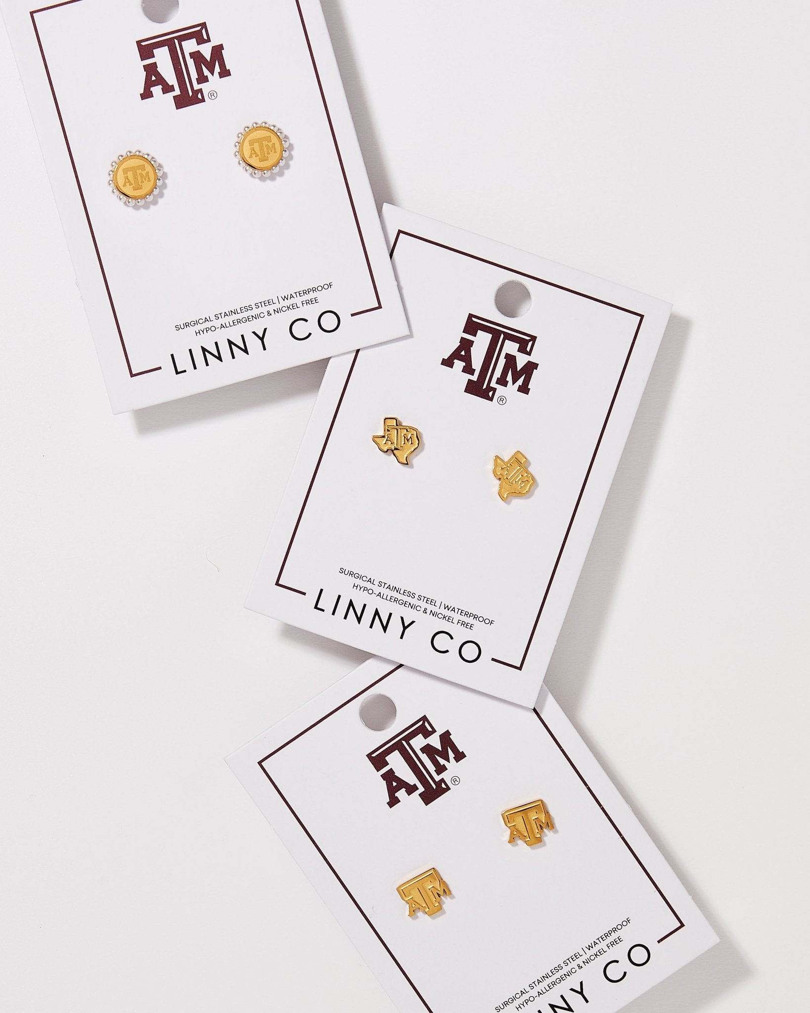 Screwback Stud Earrings - Texas A&M Logo - Shop LINNY CO
