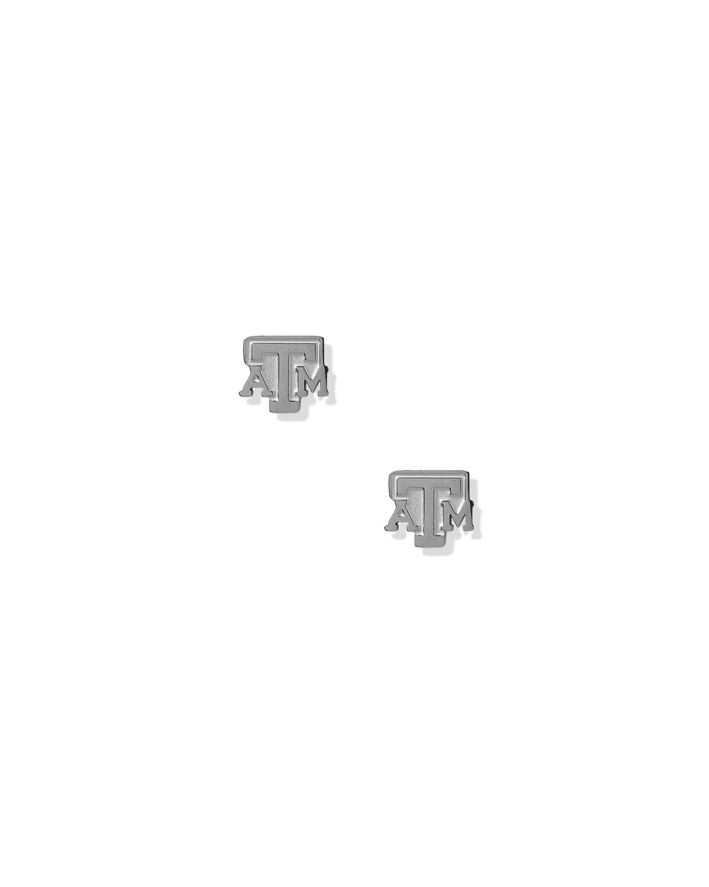 Screwback Stud Earrings - Texas A&M Logo Silver - Shop LINNY CO