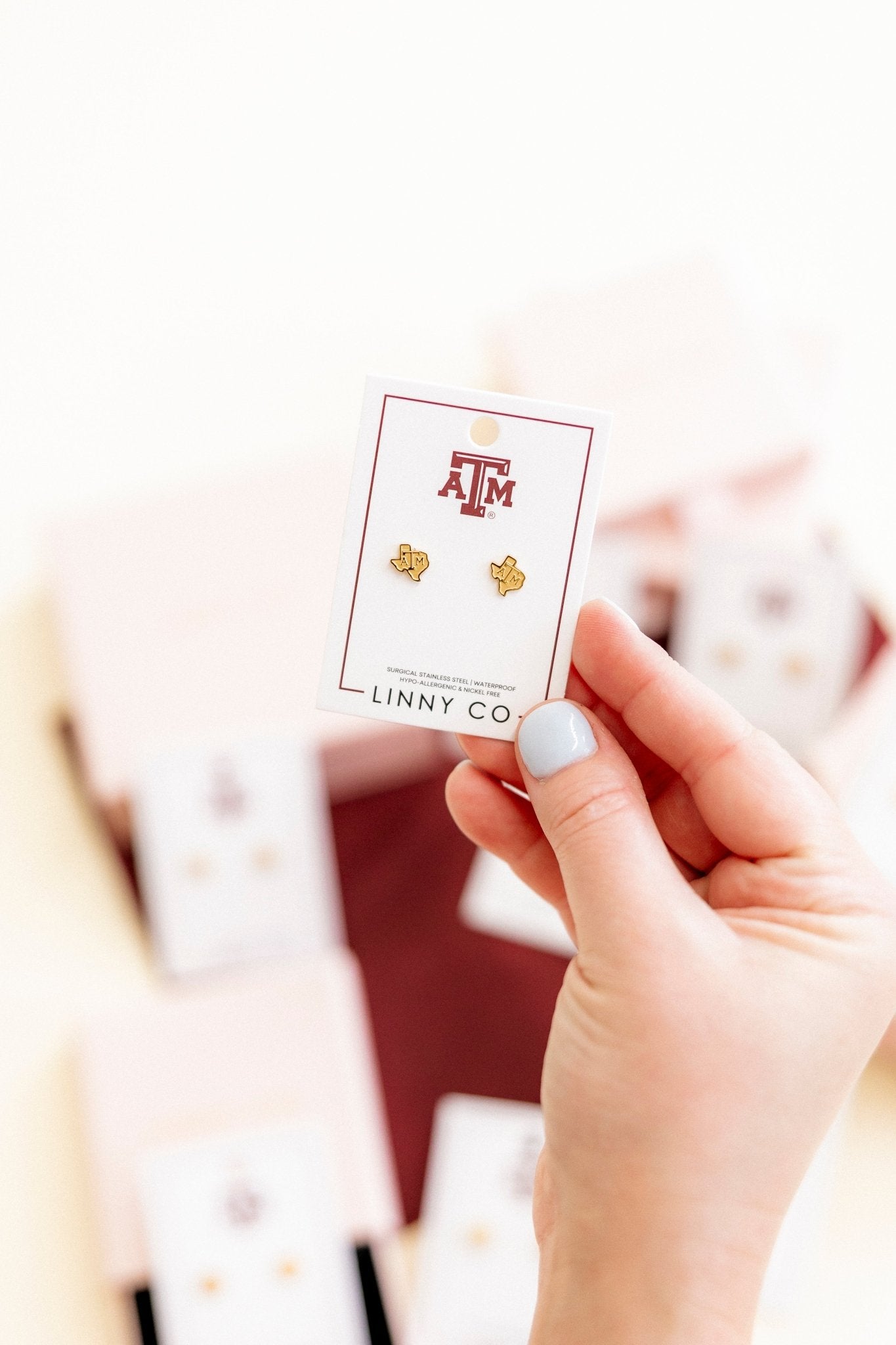 Screwback Stud Earrings - Texas A&M State Logo - Shop LINNY CO