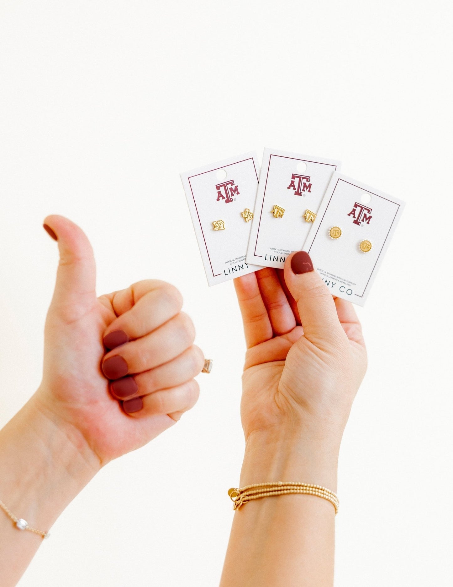 Screwback Stud Earrings - Texas A&M State Logo - Shop LINNY CO