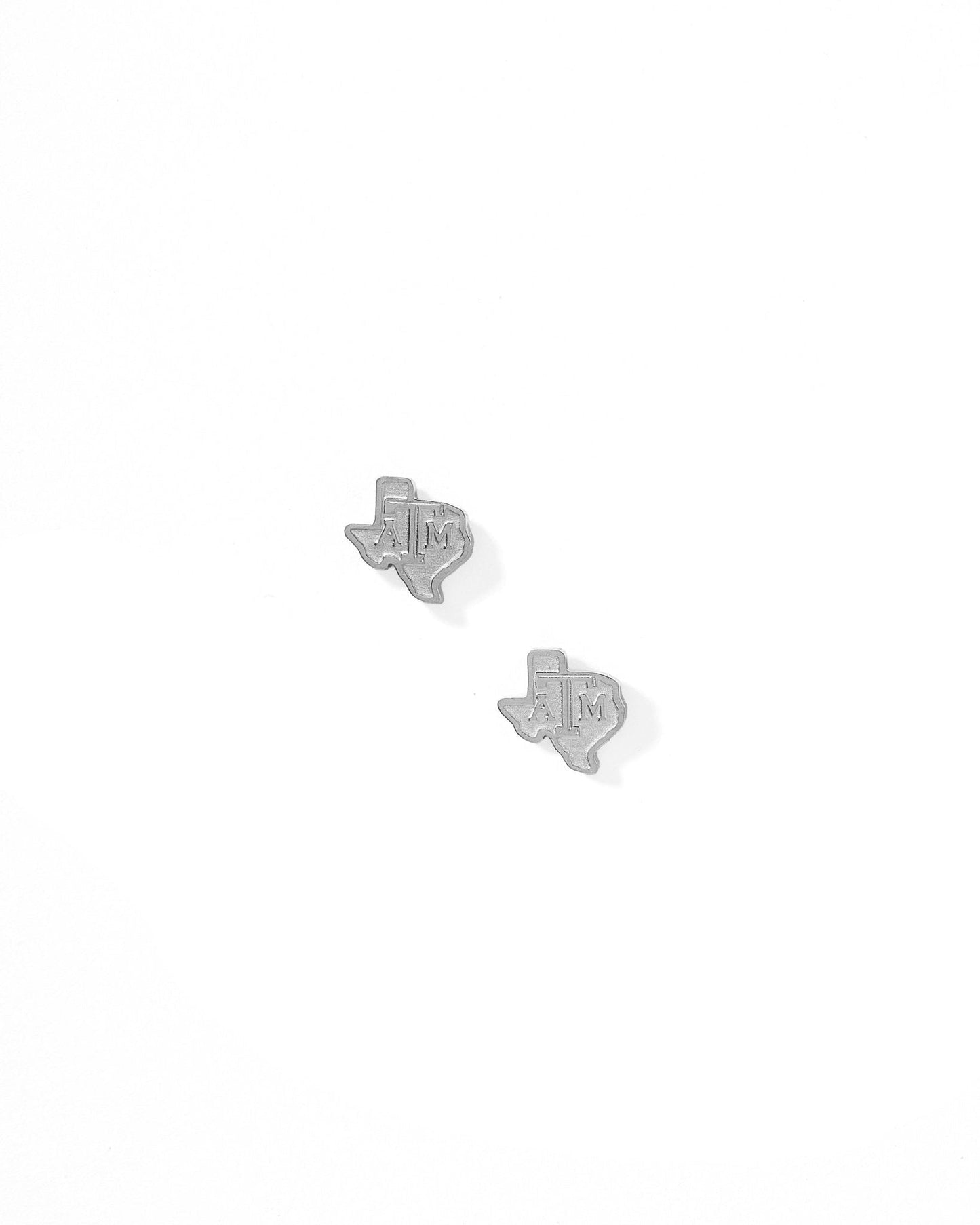 Screwback Stud Earrings - Texas A&M State Logo Silver - Shop LINNY CO