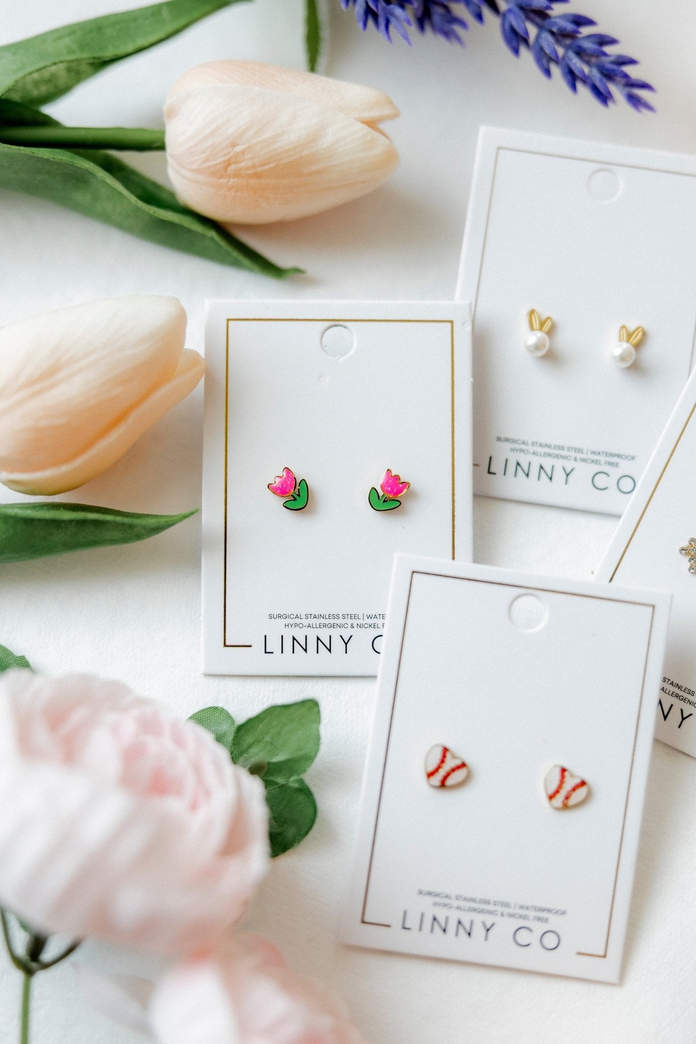 Screwback Stud Earrings - Tulip Pink - Shop LINNY CO