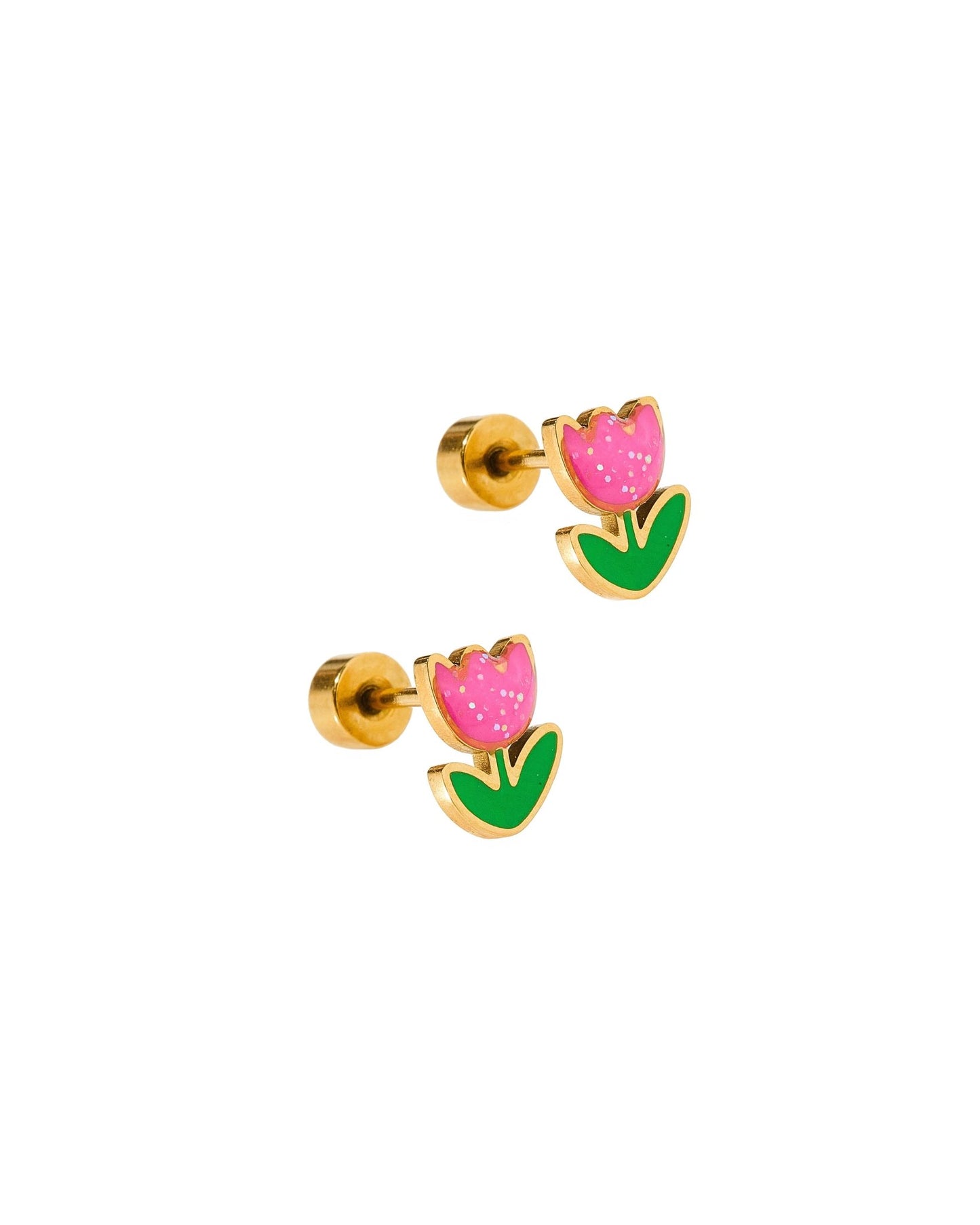 Screwback Stud Earrings - Tulip Pink - Shop LINNY CO