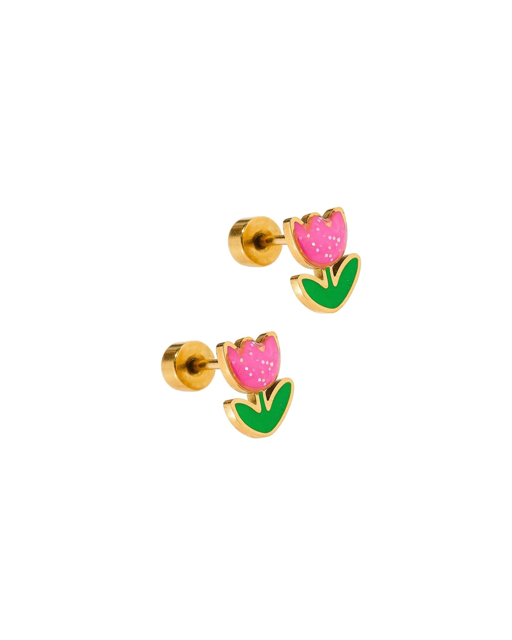 Screwback Stud Earrings - Tulip Pink - Shop LINNY CO
