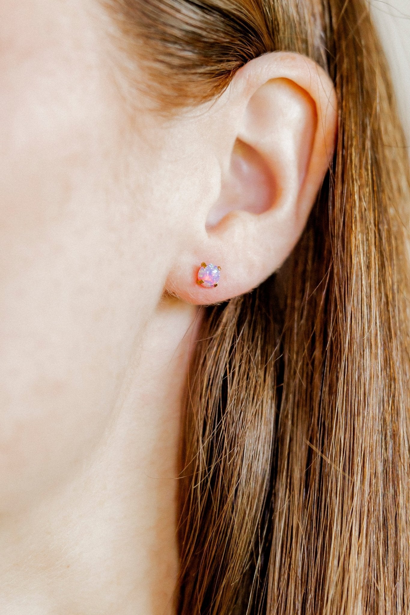 Screwback Stud Earrings - Venus Opal Lilac - Shop LINNY CO