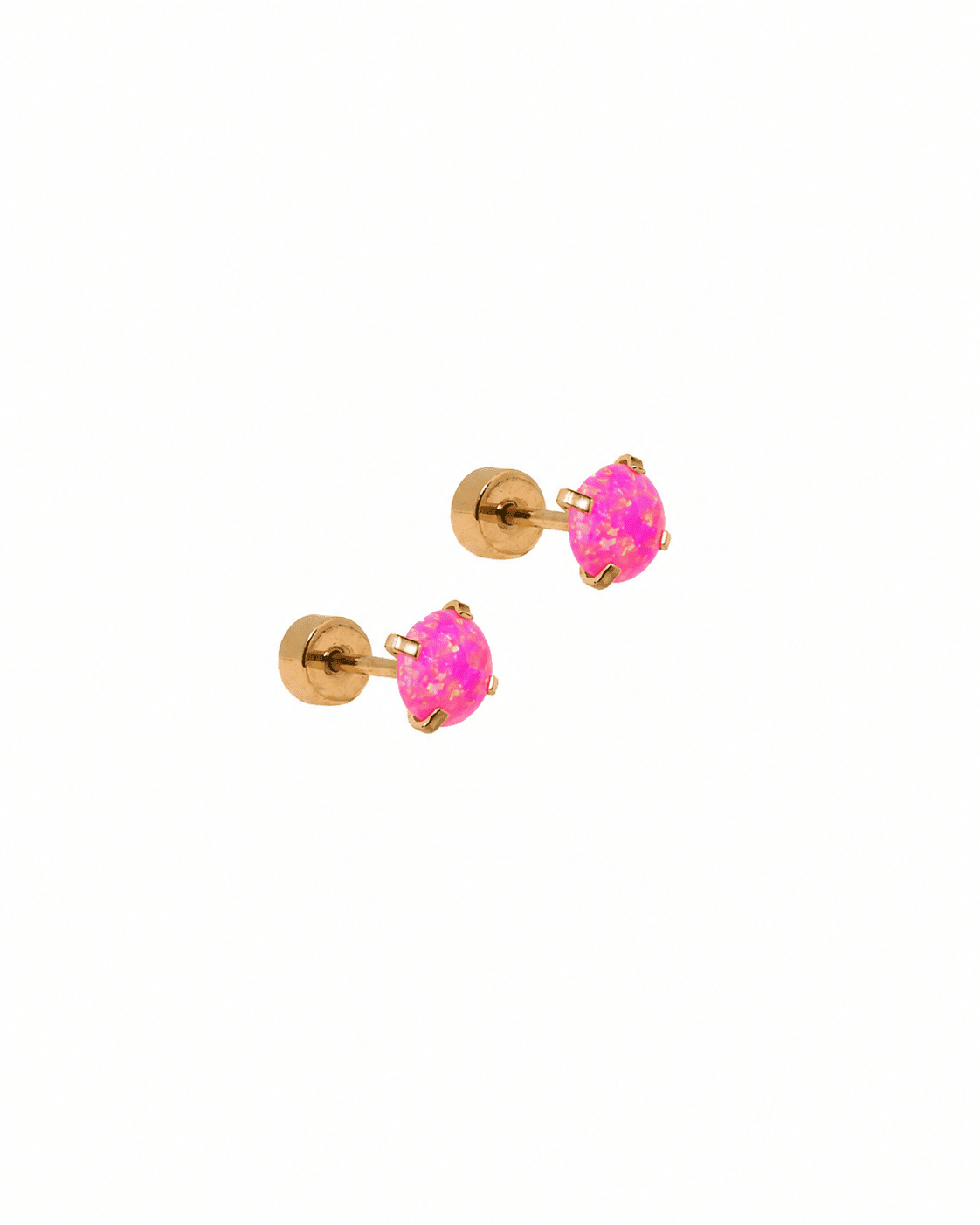 Screwback Stud Earrings - Venus Opal Neon Pink - Shop LINNY CO