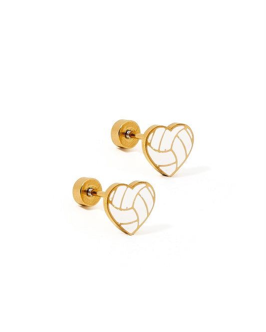 Screwback Stud Earrings - Volleyball - Shop LINNY CO