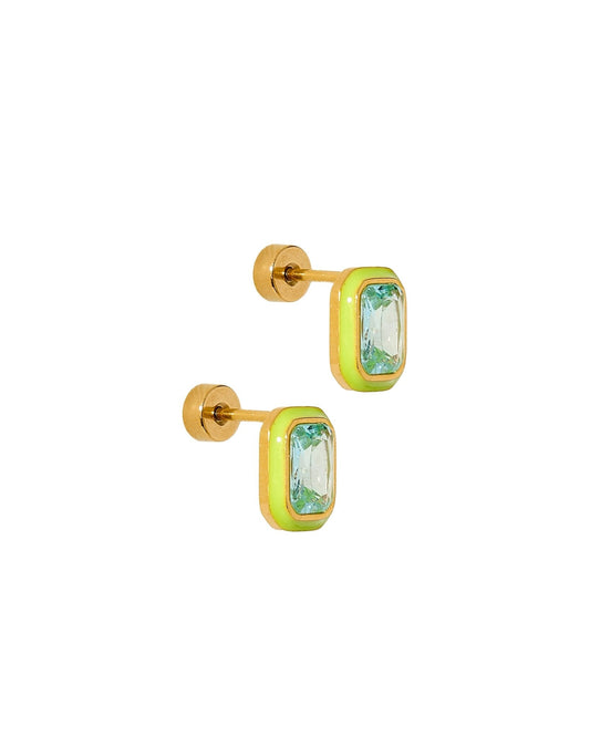 Screwback Stud Earrings - Whitney Lime Zest - Shop LINNY CO