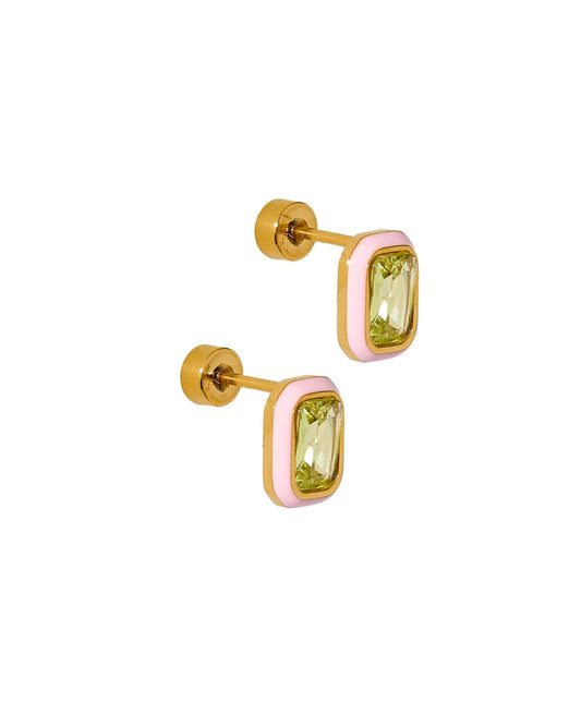 Screwback Stud Earrings - Whitney Pink Apple - Shop LINNY CO