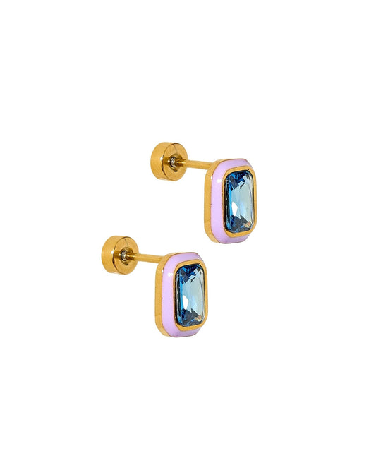 Screwback Stud Earrings - Whitney Violet Bloom - Shop LINNY CO