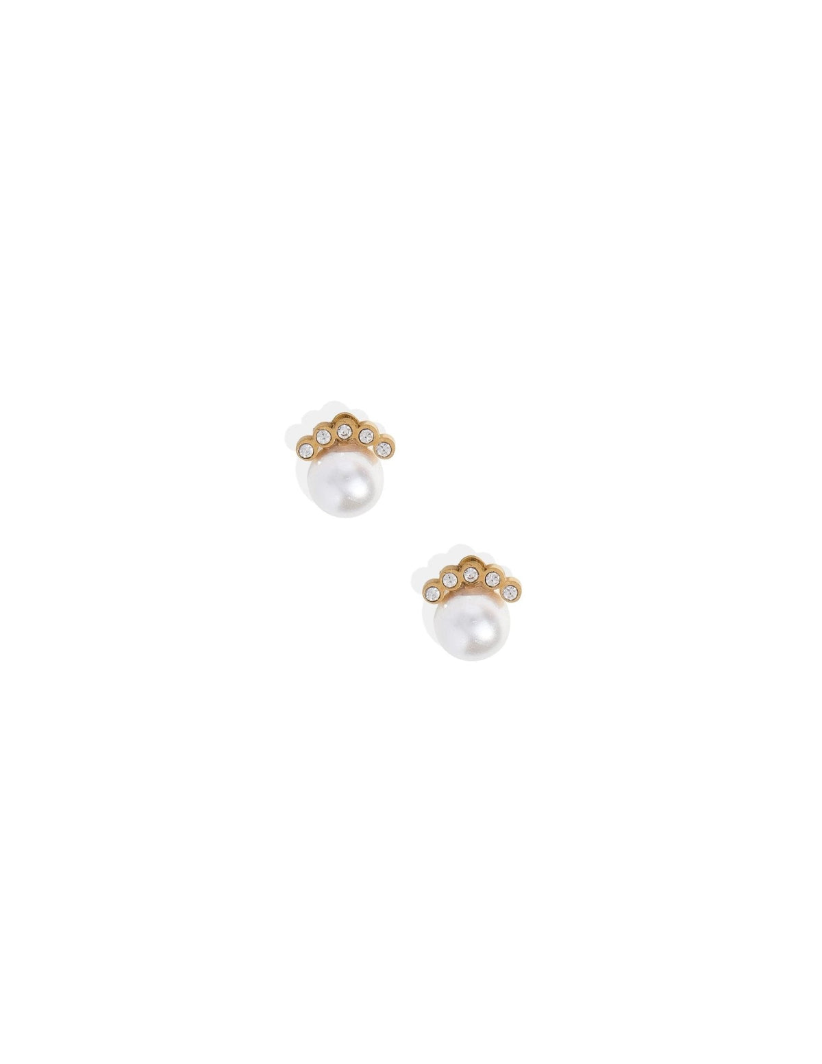 Screwback Stud Earrings - Winnie CZ Pearl Gold - Shop LINNY CO