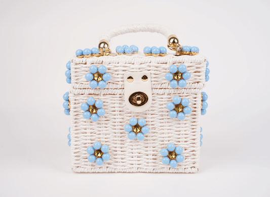 Sea Breeze Woven Flower Bag - Shop LINNY CO