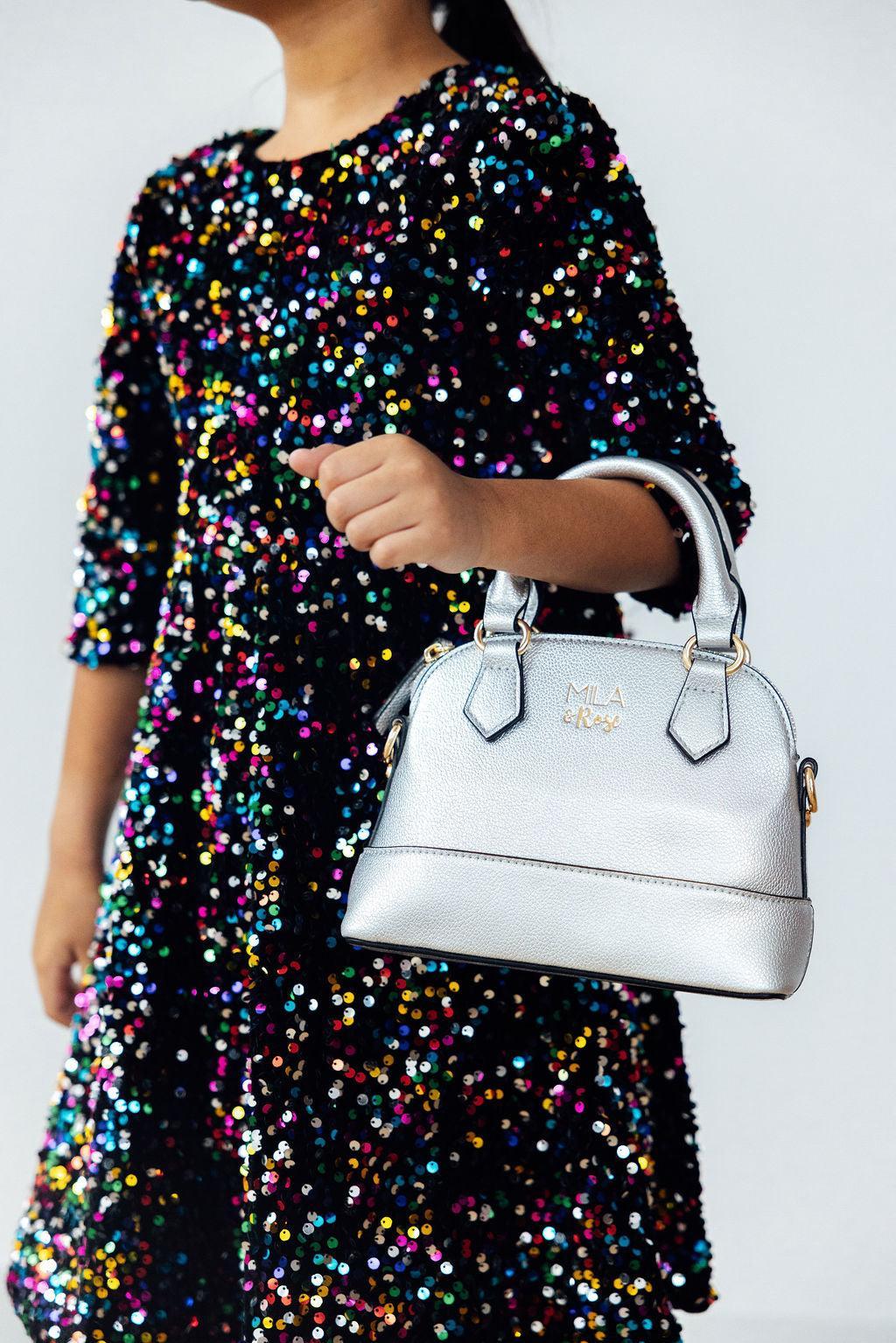 Silver Metallic Girl's Crossbody Purse - Shop LINNY CO