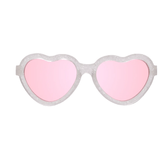 Silver Shimmer Heart | Pink Mirrored Lenses - Shop LINNY CO