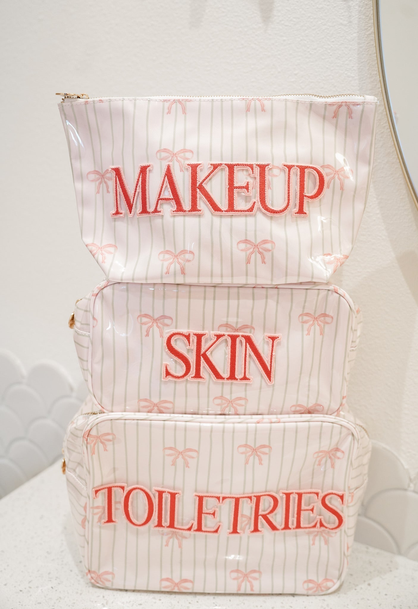 Skin - Pink Ribbons Clear Coat Large Bag - Shop LINNY CO