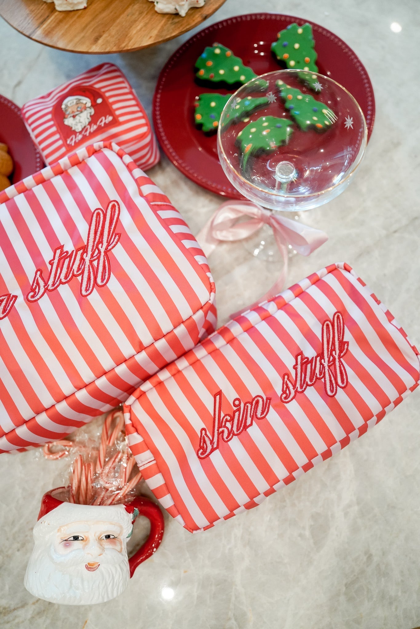 Skin Stuff - Pink & Red Stripes Large Bag - Shop LINNY CO