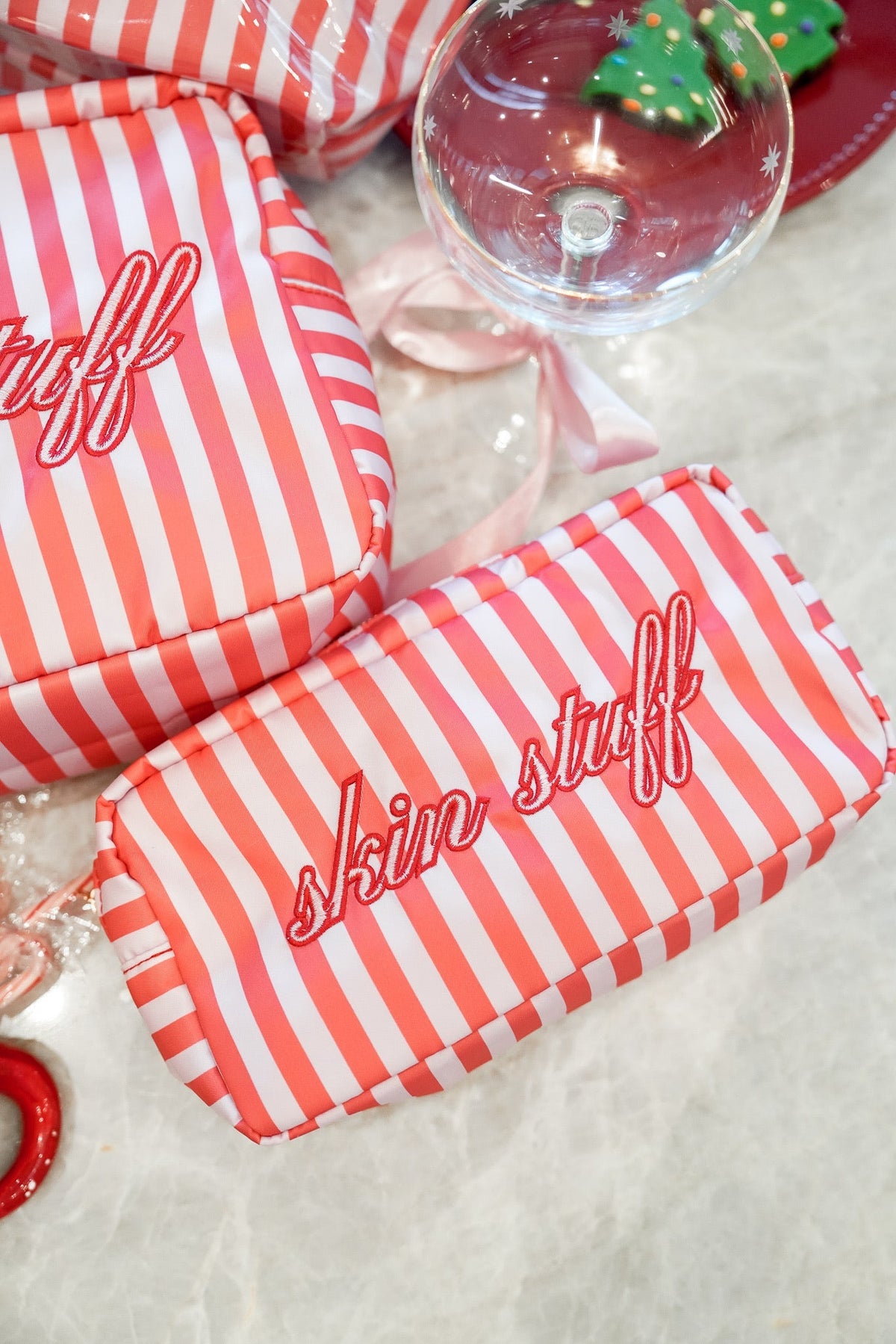 Skin Stuff - Pink & Red Stripes Large Bag - Shop LINNY CO
