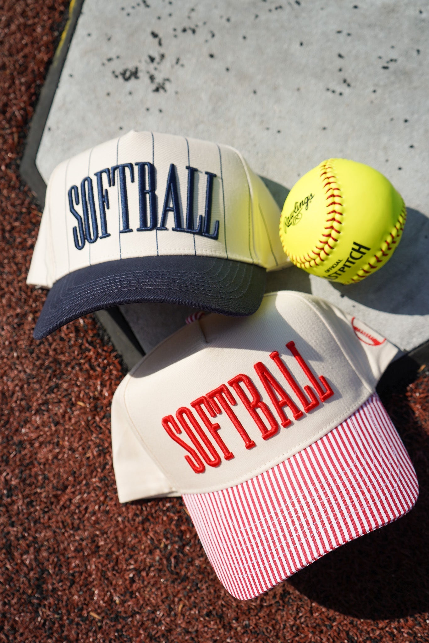 Softball - Striped Trucker Hat - Shop LINNY CO