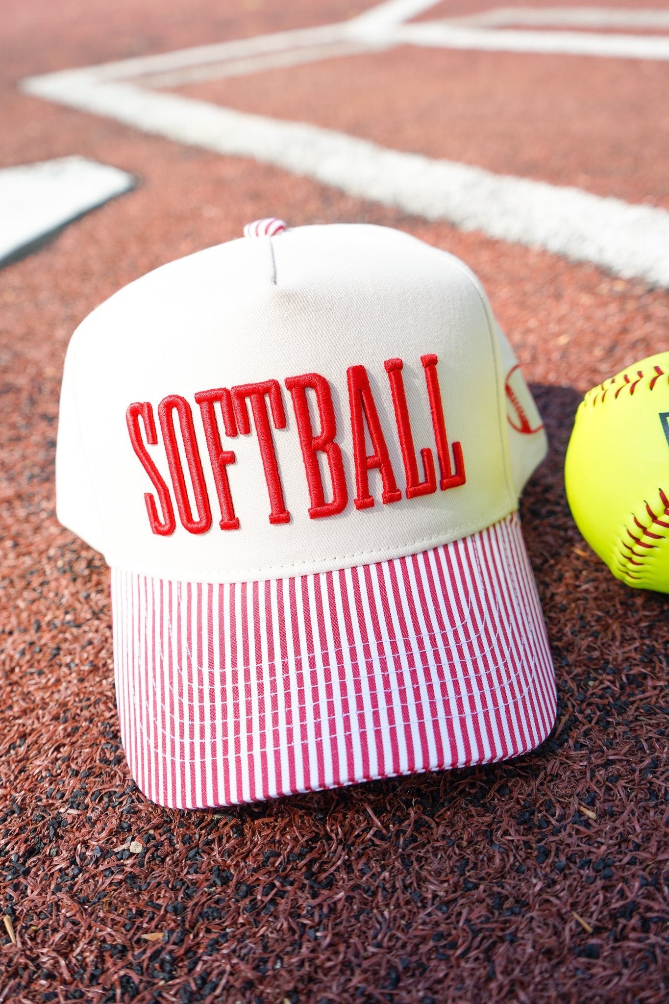 Softball - Striped Trucker Hat - Shop LINNY CO