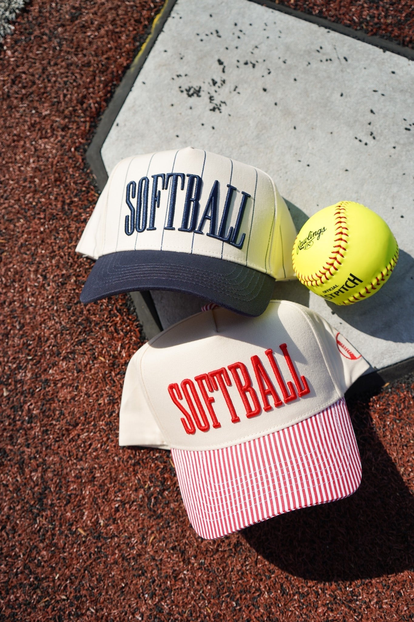 Softball - Striped Trucker Hat - Shop LINNY CO