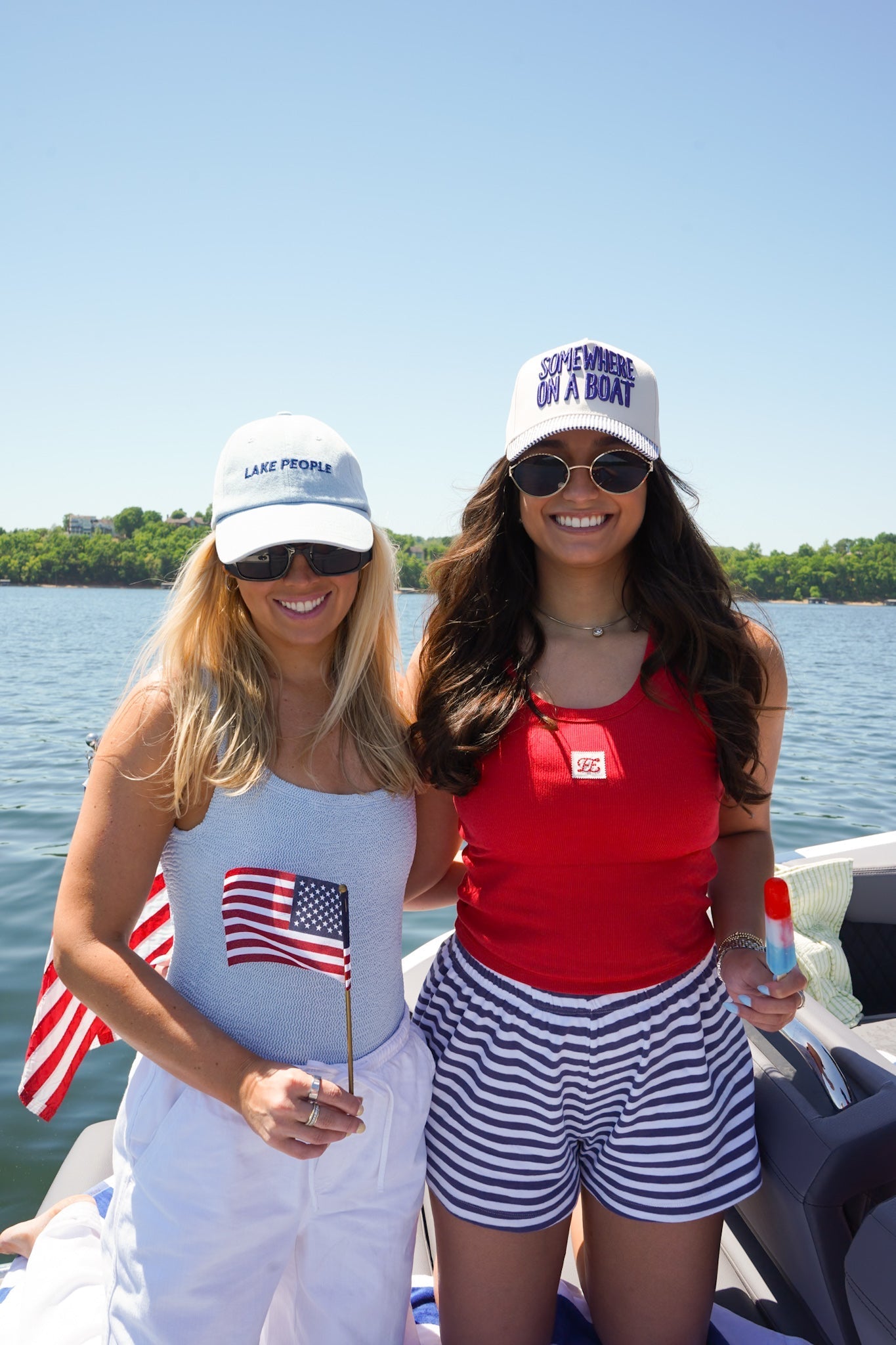 Somewhere On A Boat - Navy Stripe Trucker Hat - Shop LINNY CO