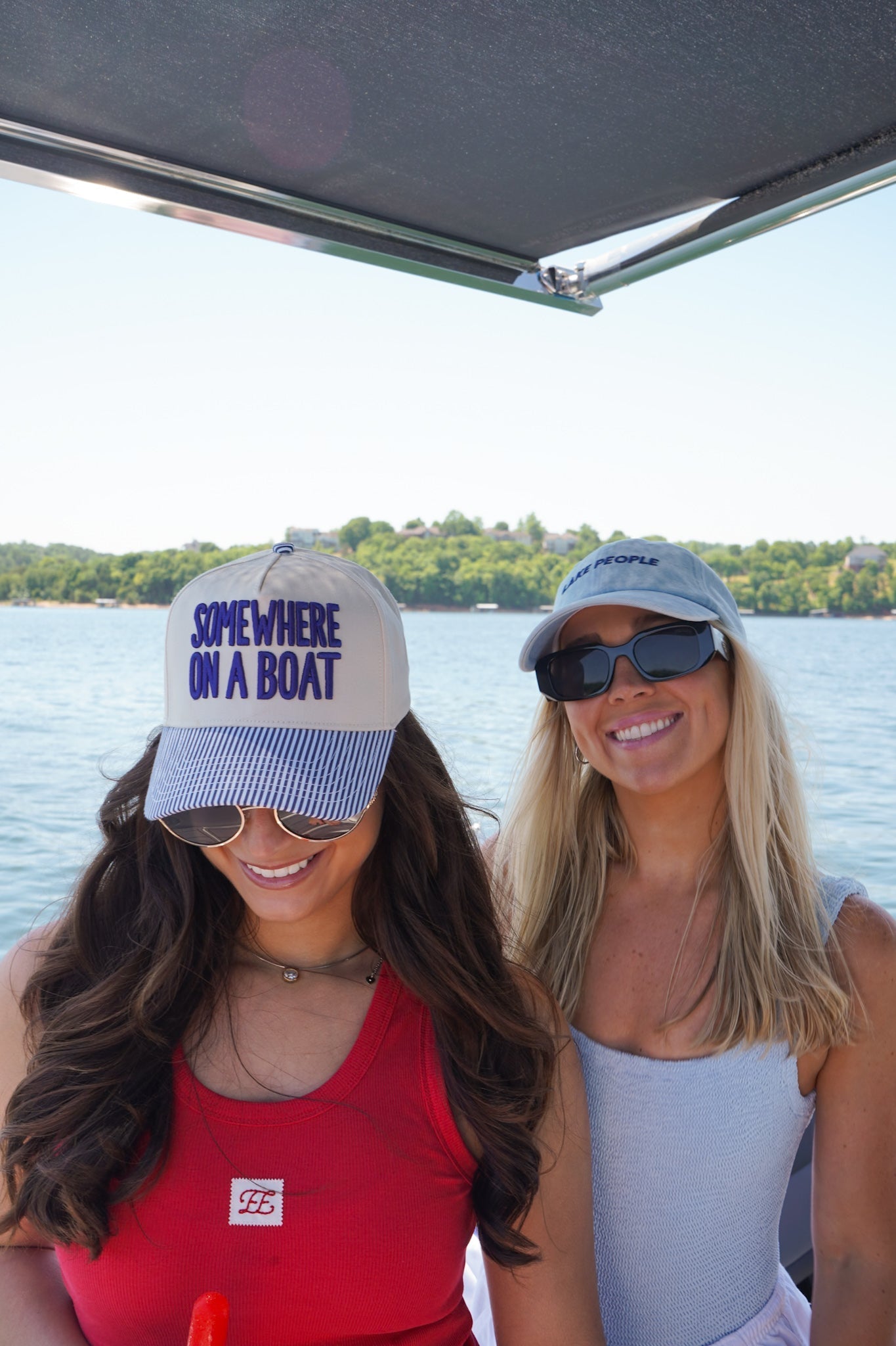 Somewhere On A Boat - Navy Stripe Trucker Hat - Shop LINNY CO