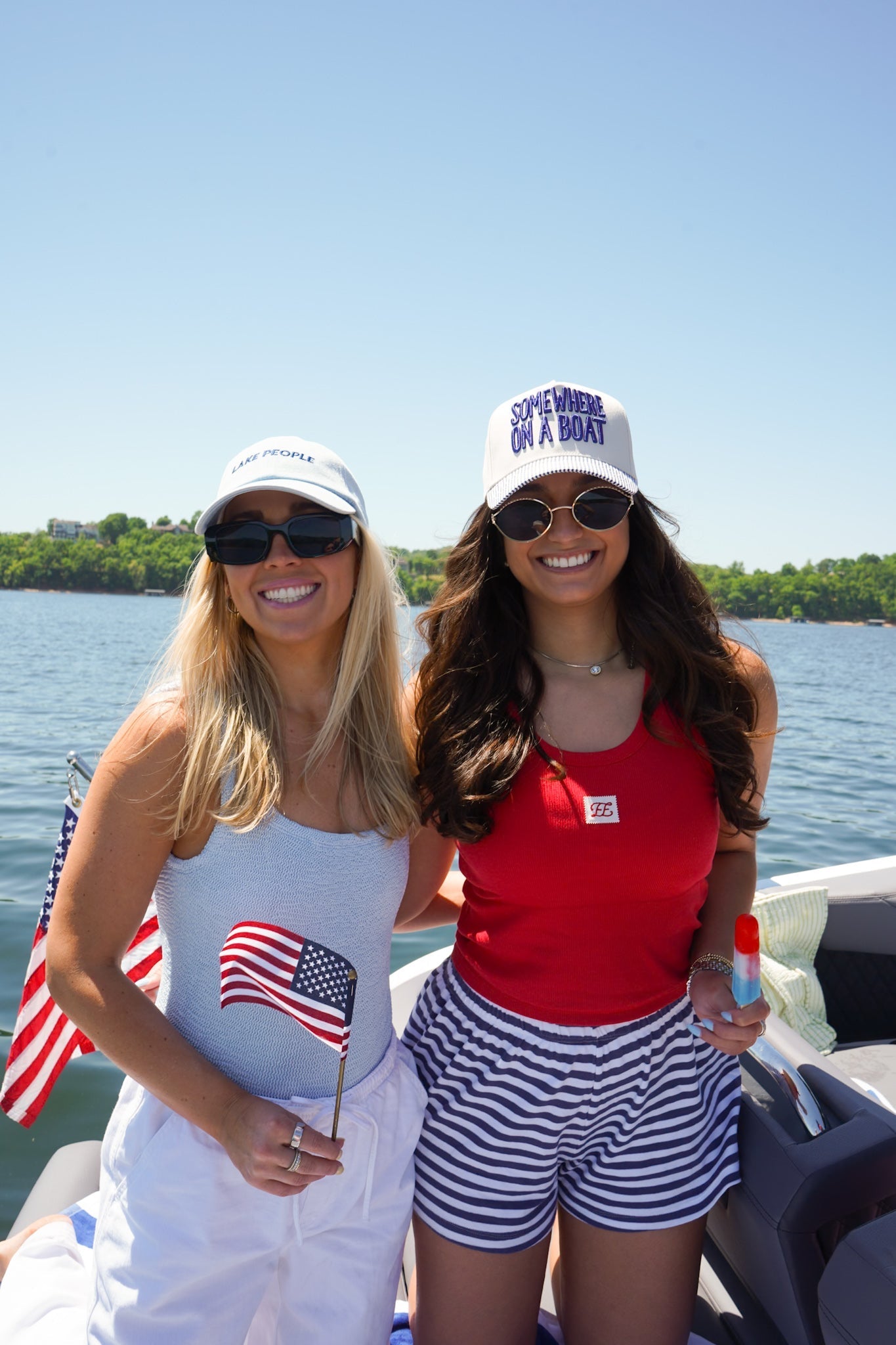 Somewhere On A Boat - Navy Stripe Trucker Hat - Shop LINNY CO
