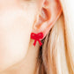 Sophia Bow Earrings - True Red - Shop LINNY CO